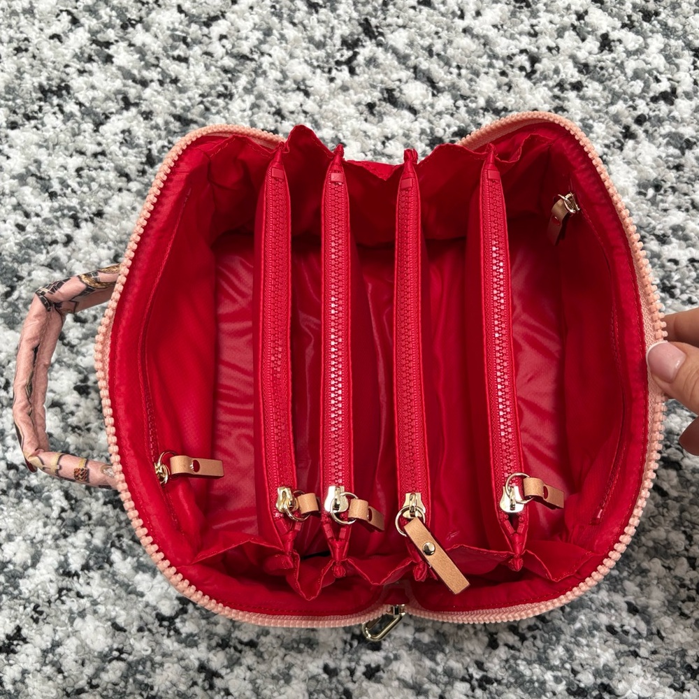 MZ Wallace x Marla Aaron Pink Lock Print Accordion Jewelry Case Bag - Picture 14 of 16
